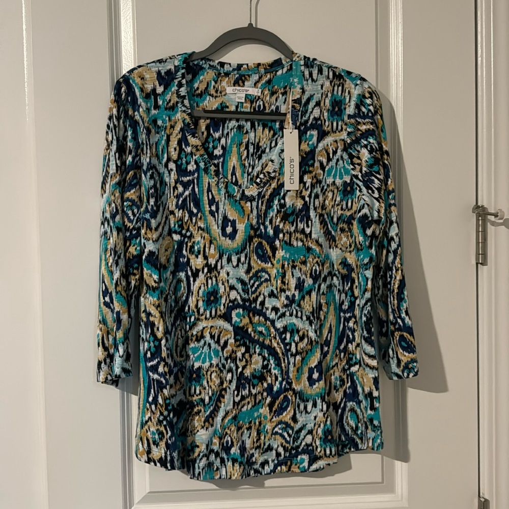 NWT Chicos 3/4 Cotton Tee